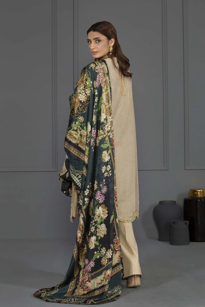 Sapphire 3 Piece Unstitched Embroidered Khaddi Zari Sunstone - V4