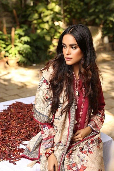 Lakhany Aangan Embroidered Unstitched 3 Piece Suit AE-6601 A