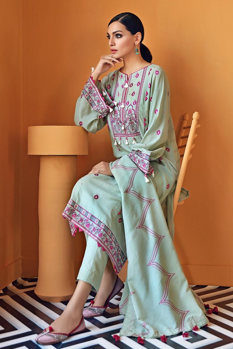 Ready to Wear Gul Ahmed 3 Piece Embroidered Suit with Karandi Dupatta ADE-05
