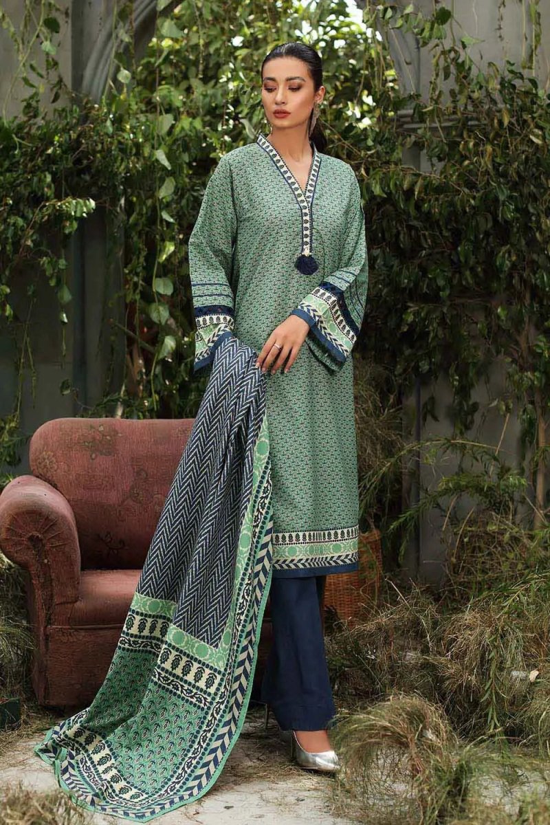 Gul Ahmed 3PC Unstitched Digital Printed Karandi Shawl Suit AY-12036 B