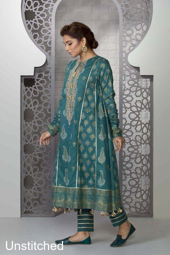 Sapphire Aqua Dust 1 Piece Unstitched Suit - V4