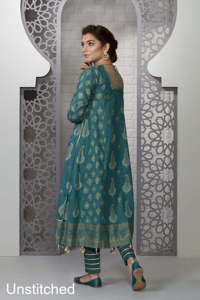 Sapphire Aqua Dust 1 Piece Unstitched Suit - V4