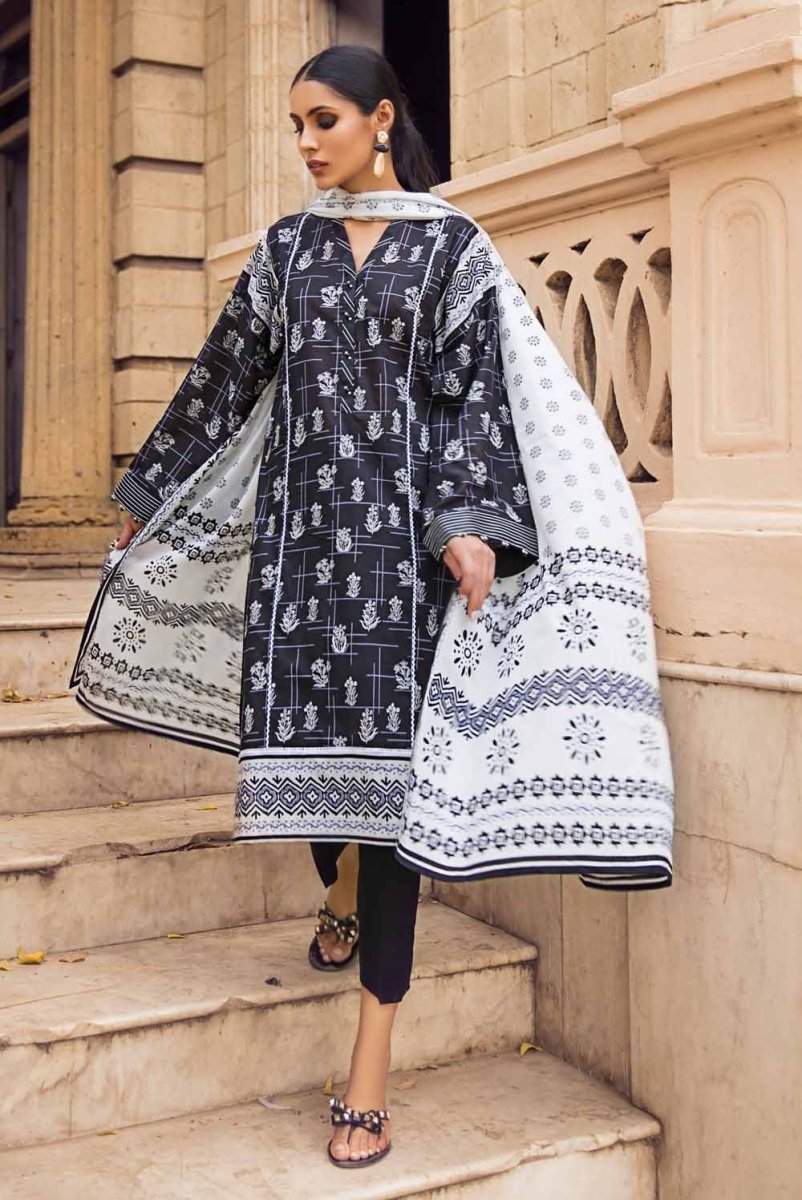 Gul Ahmed 2PC Unstitched Printed Lawn Shirt With Lawn Dupatta BT-12002