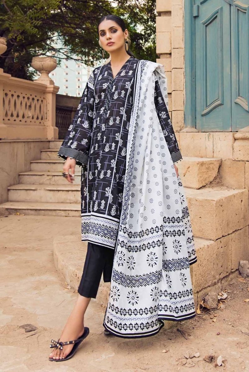 Gul Ahmed 2PC Unstitched Printed Lawn Shirt With Lawn Dupatta BT-12002