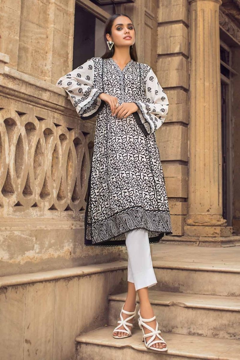 Gul Ahmed 2PC Unstitched Lacquer Printed Lawn Suit BT-12006