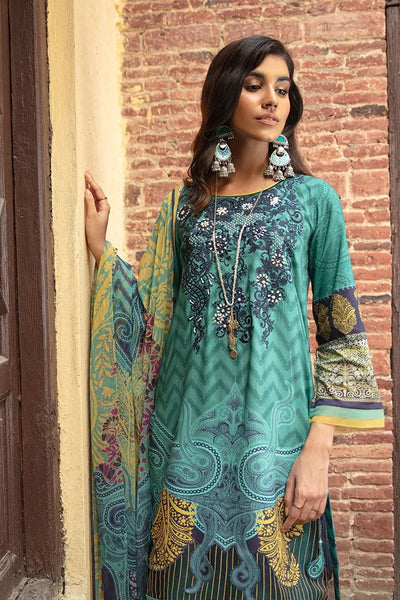 Rang Rasiya 3 Piece Stitched Embroidered digitally printed Suit D-633 Blueberry
