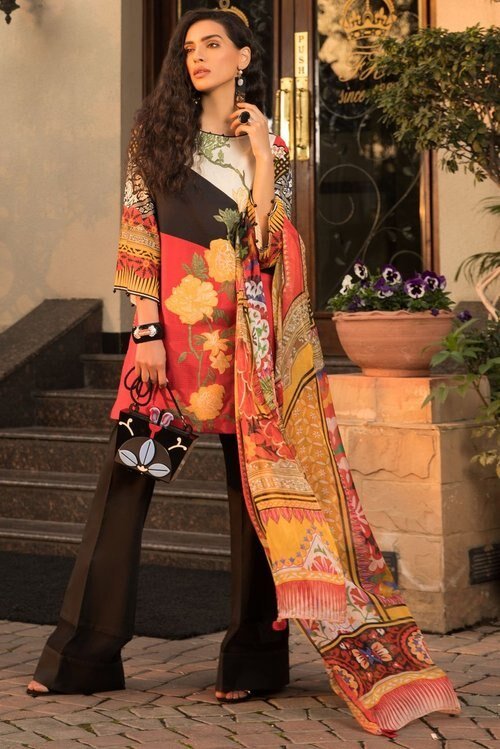 Sapphire 3 Piece Bold Story Unstitched Suit - V2