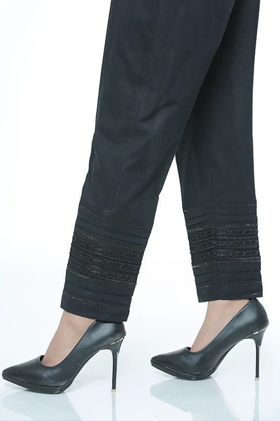 LSM Embroidered Black Stitched Trousers S20-TR-Black-1600-ST