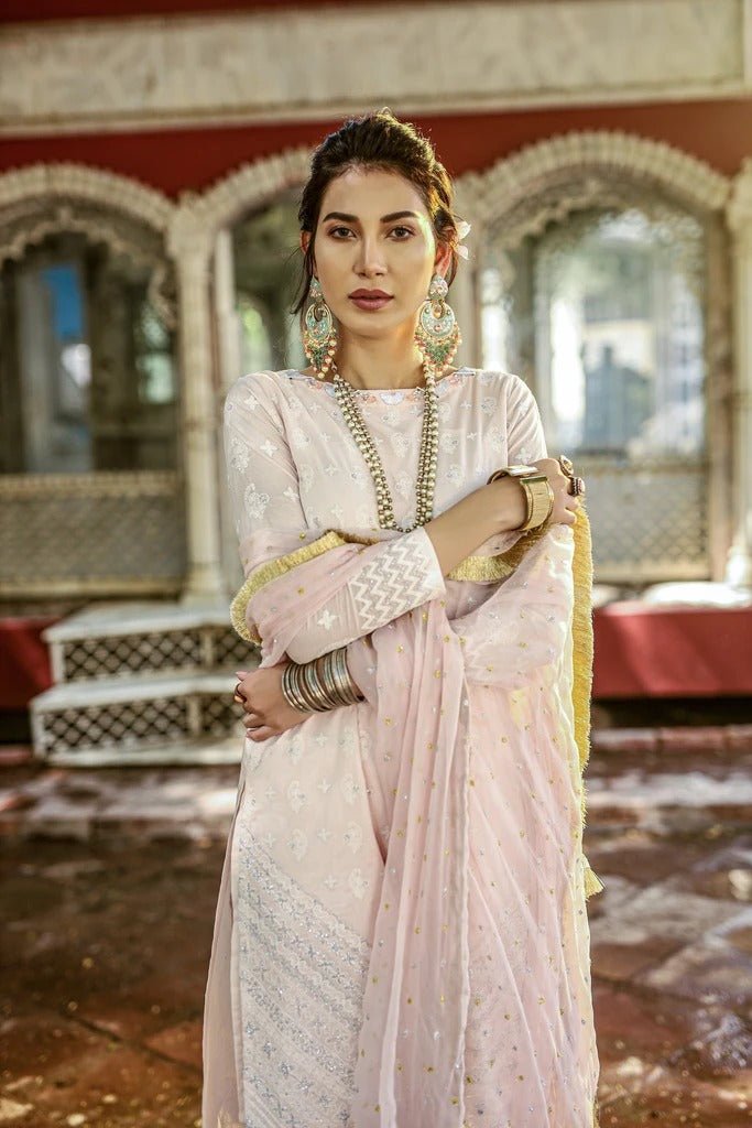 Lakhani Chikan-Kari 3 Piece Stitched Embroidered Suit CK-9015-R
