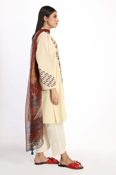 Ready to Wear Khaadi Cambric Embroidered Kurta With Dupatta CKDE-20147