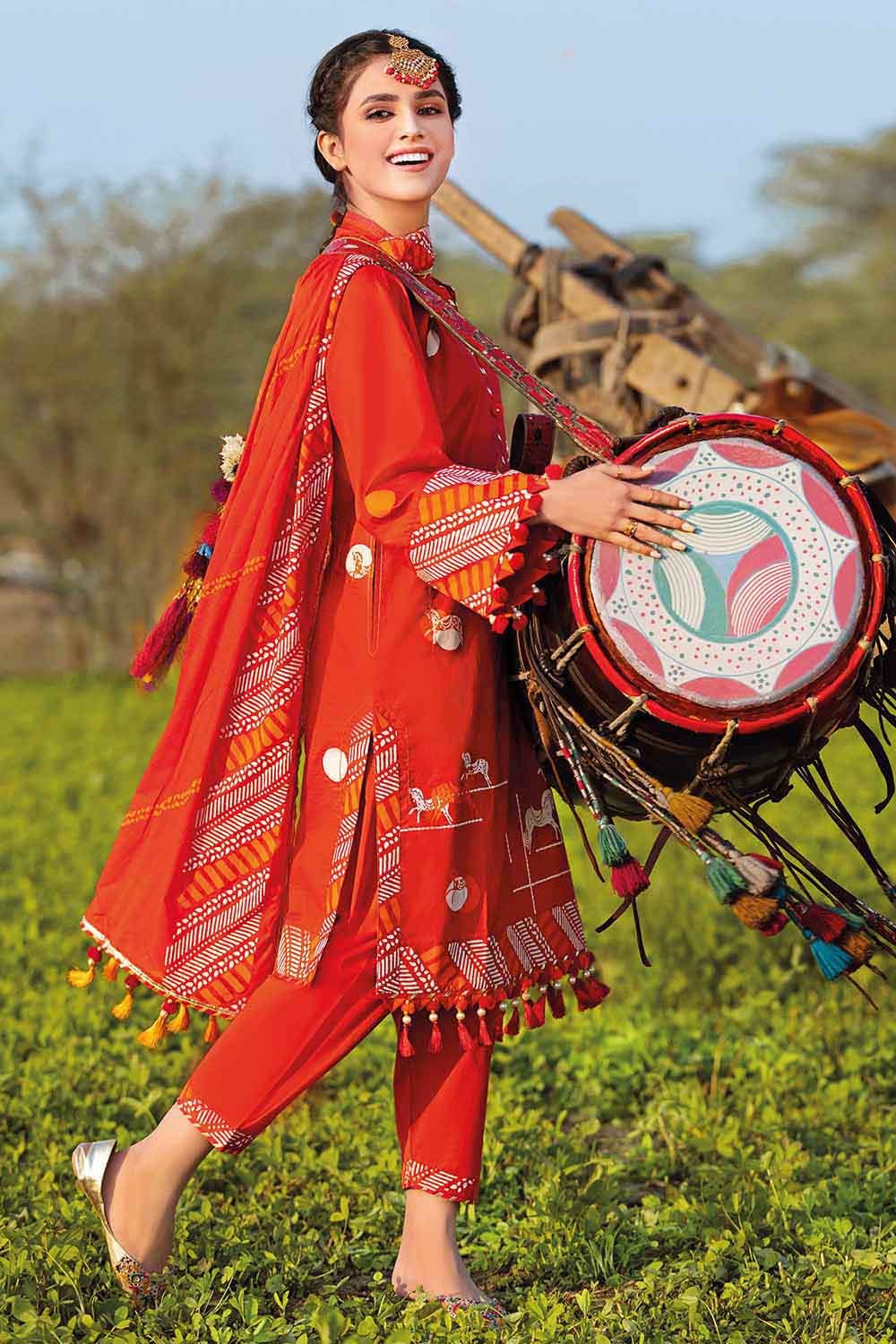 Gul Ahmed 3PC Stitched Printed Lawn Suit With Printed Lawn Dupatta CL-22018
