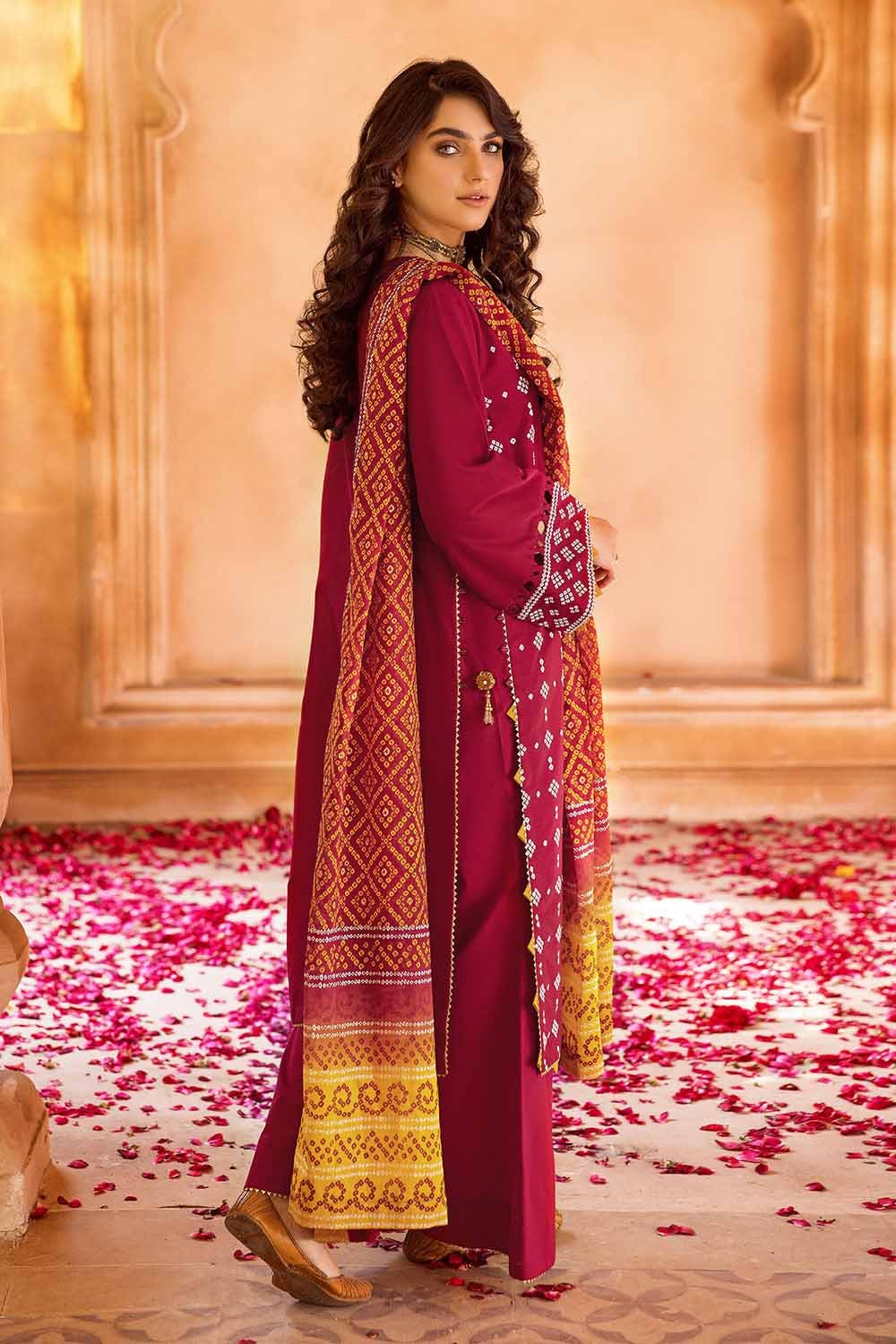 Gul Ahmed 3PC Embroidered Chunri Lawn Unstitched Suit CL-32166