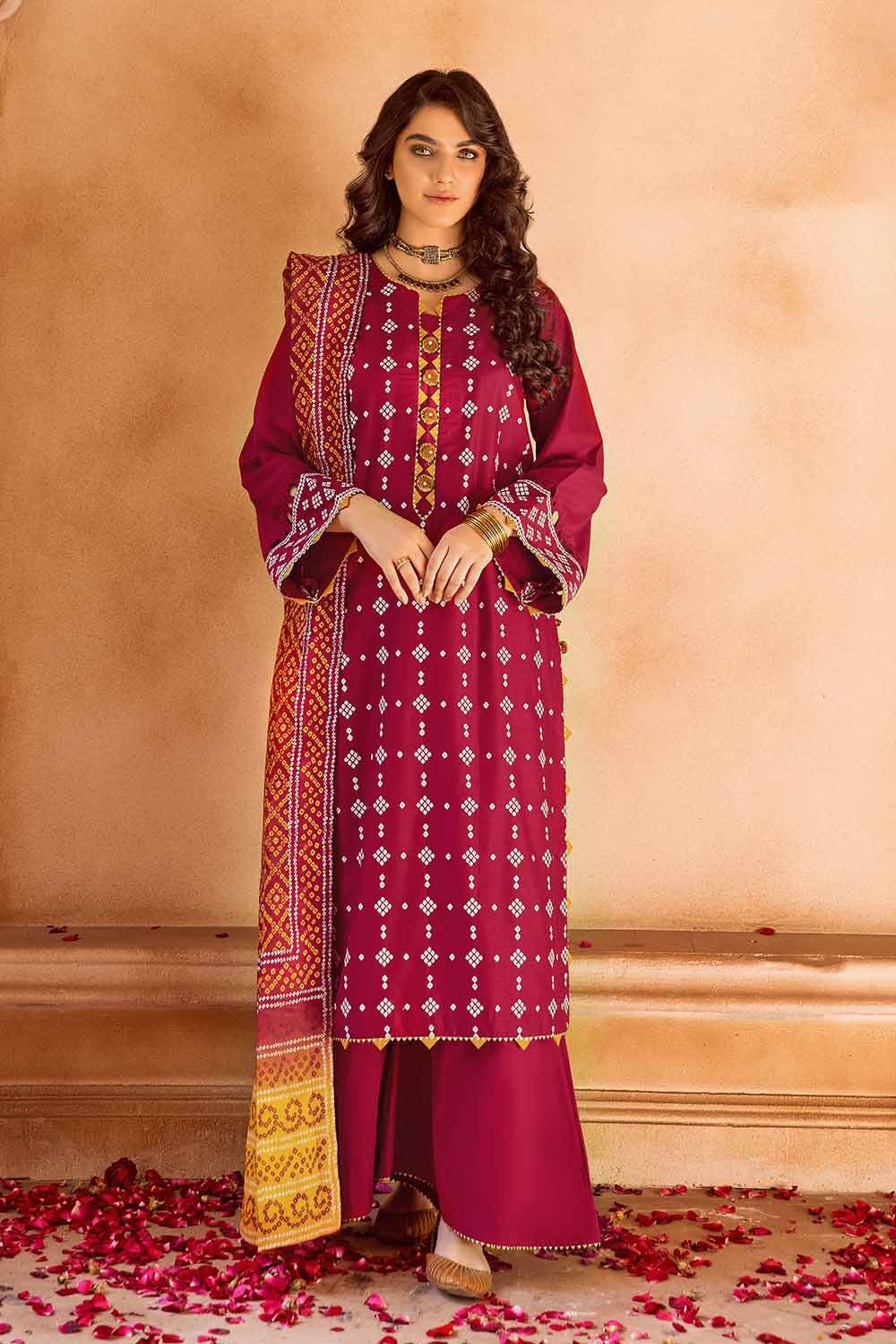 Gul Ahmed 3PC Embroidered Chunri Lawn Unstitched Suit CL-32166