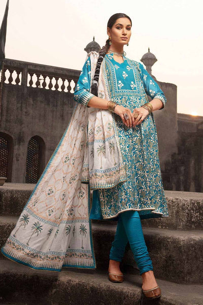 Gul Ahmed 3PC Lawn Unstitched Gold and Lacquer Printed Suit CL-32426 A