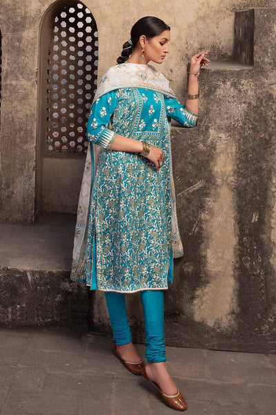 Gul Ahmed 3PC Lawn Unstitched Gold and Lacquer Printed Suit CL-32426 A