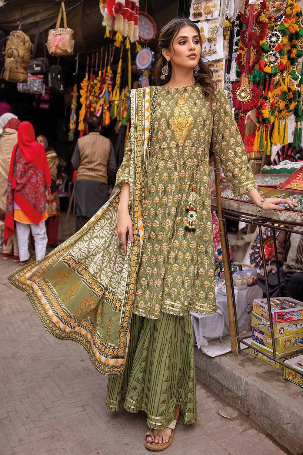Gul Ahmed 3PC Lawn Unstitched Foil Printed Suit CL-32446 B