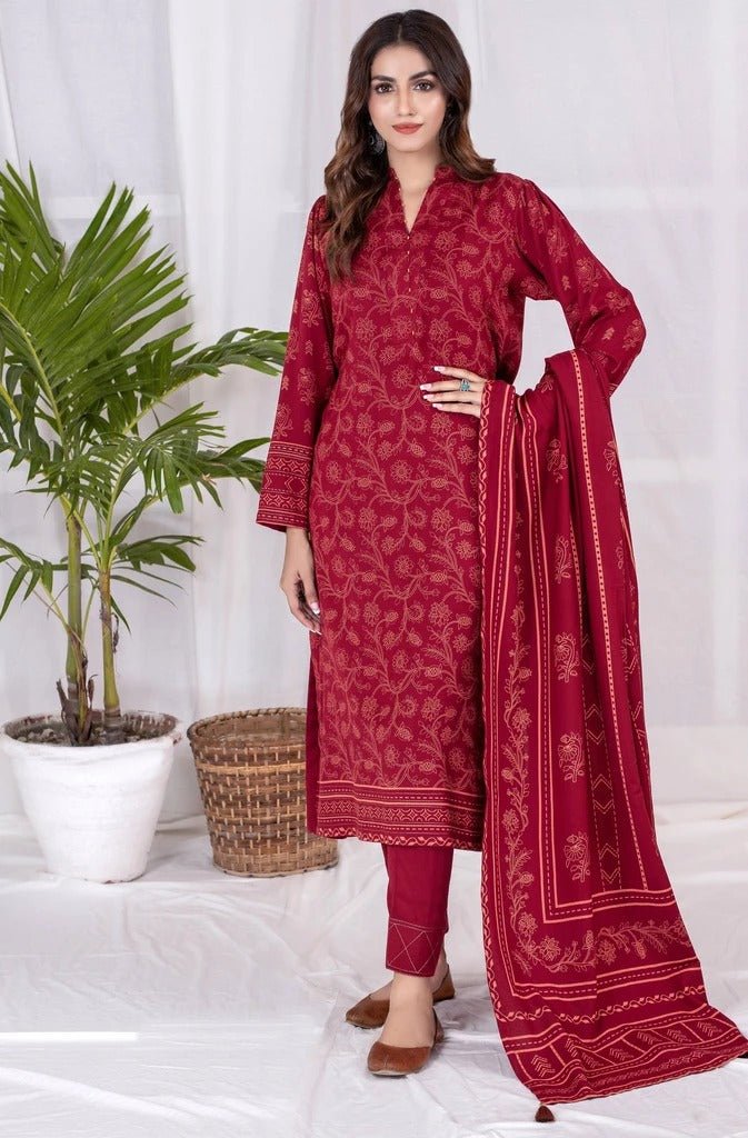 Lakhany 3 Piece Unstitched Printed Cashmi Vool Suit CVC-1013-B