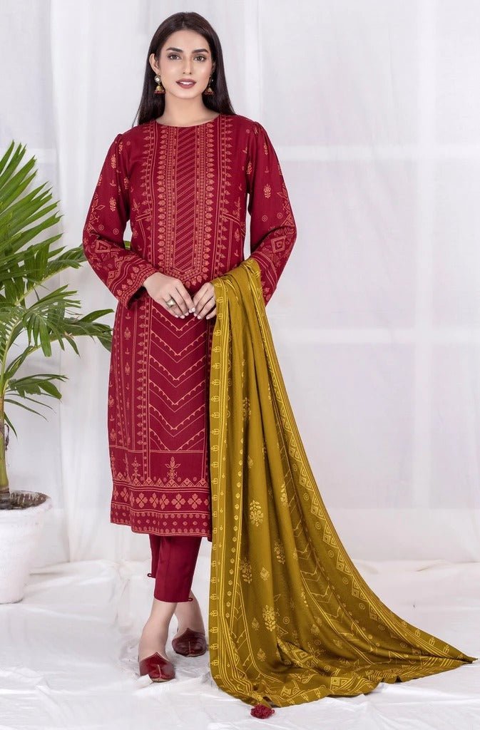 Lakhany 3 Piece Unstitched Printed Cashmi Vool Suit CVC-1019-B