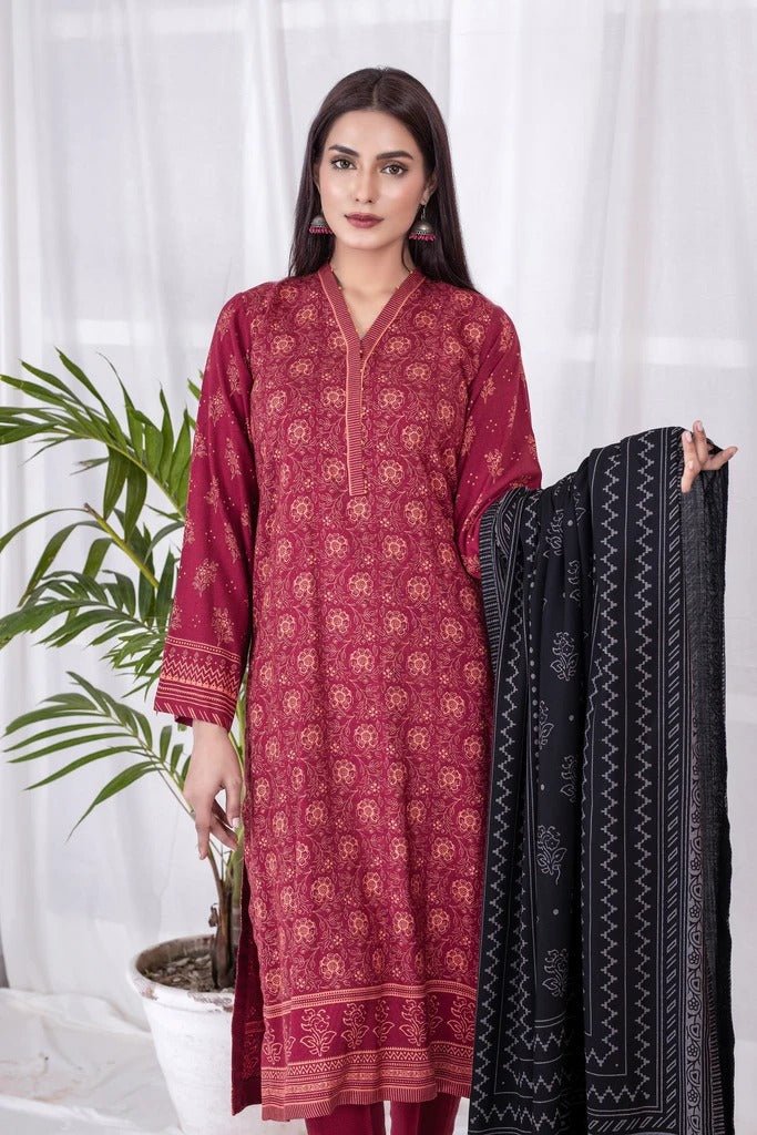 Lakhany 3 Piece Unstitched Printed Cashmi Vool Suit CVC-1020-A