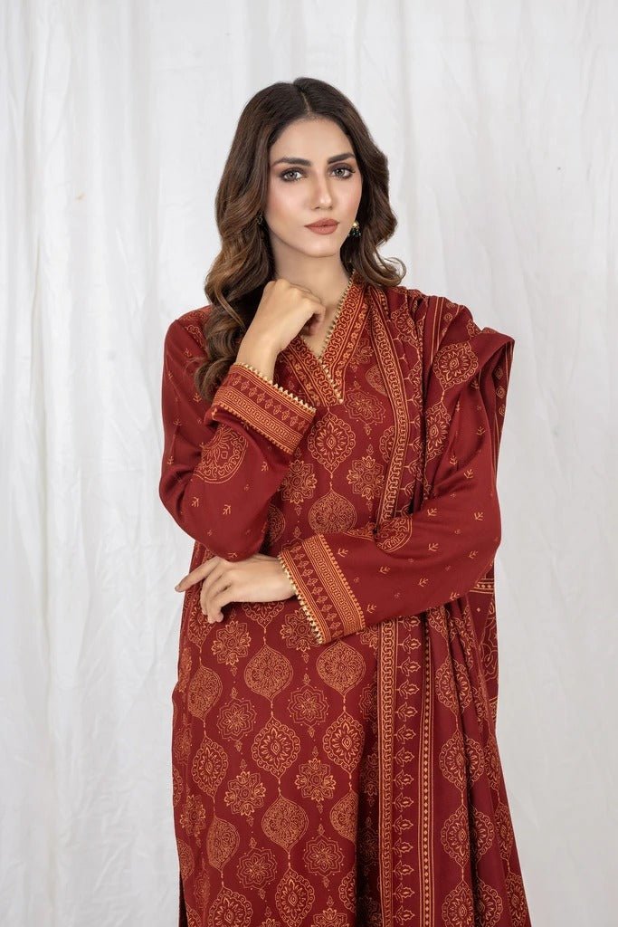 Lakhany 3 Piece Unstitched Printed Cashmi Vool Suit CVC-1021-A