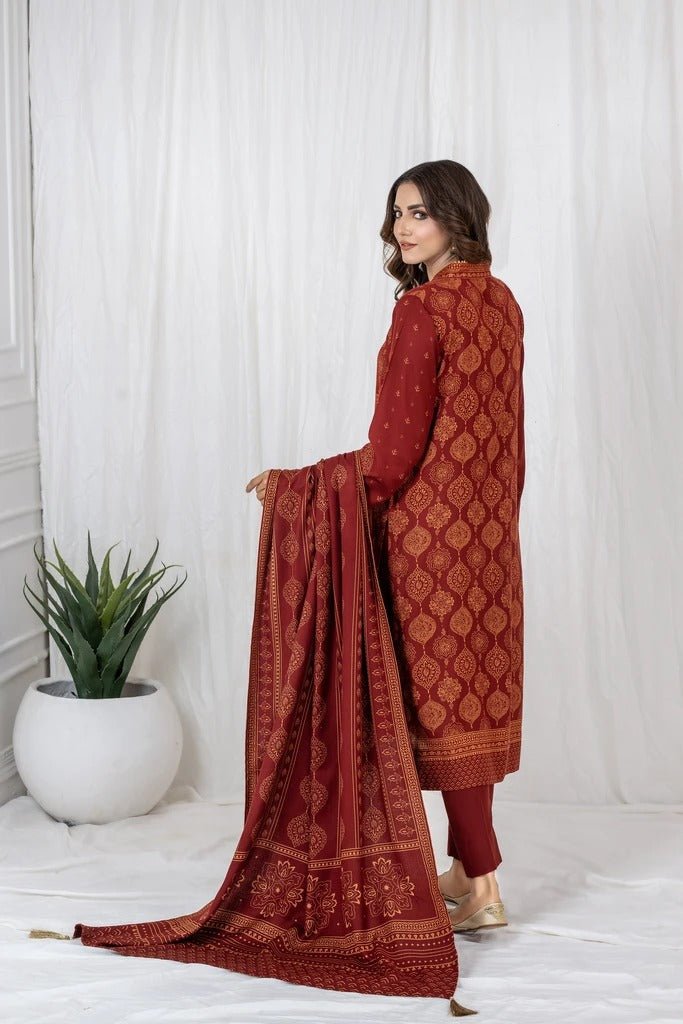 Lakhany 3 Piece Unstitched Printed Cashmi Vool Suit CVC-1021-A