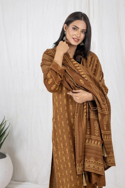 Lakhany 3 Piece Unstitched Printed Cashmi Vool Suit CVC-1023-A