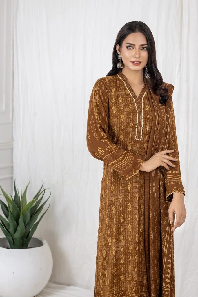Lakhany 3 Piece Unstitched Printed Cashmi Vool Suit CVC-1023-A