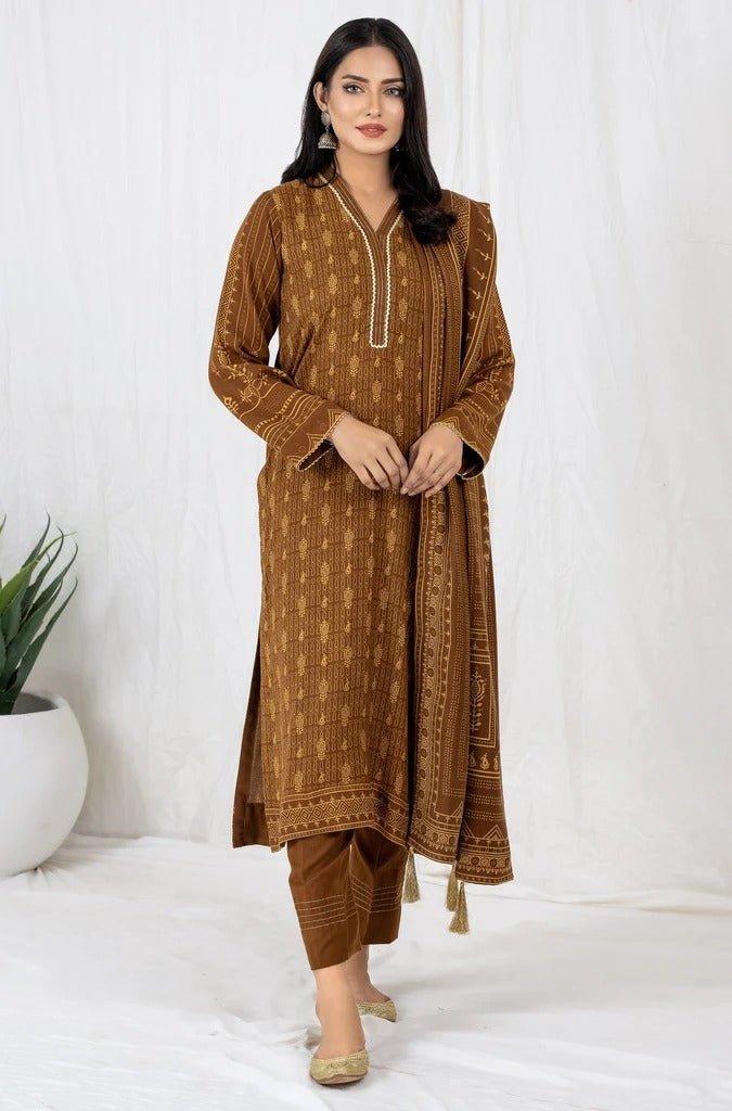 Lakhany 3 Piece Unstitched Printed Cashmi Vool Suit CVC-1023-A