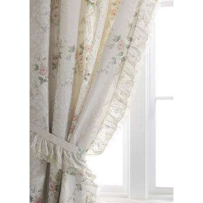 Vantona Country Charlotte Unlined Curtains and Tiebacks,- 66 x 72 Pink & Peach