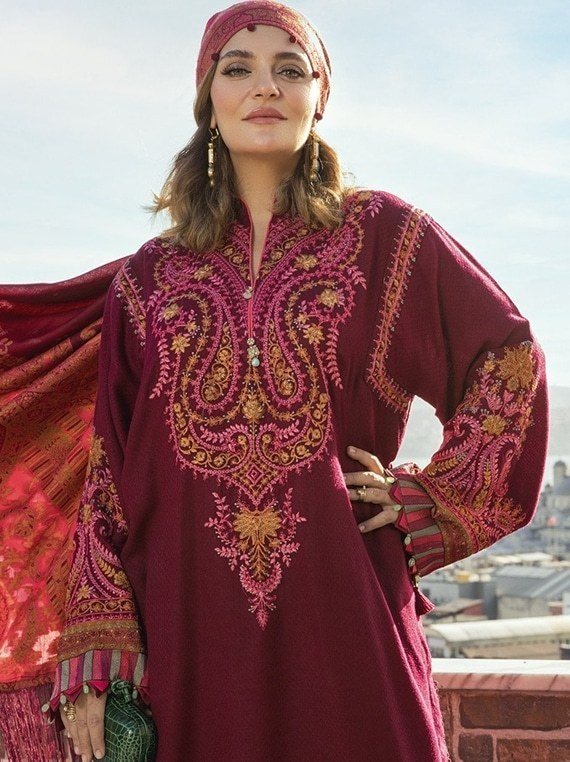 Maria.B Unstitched Linen Winter Collection 2020 (D-08)