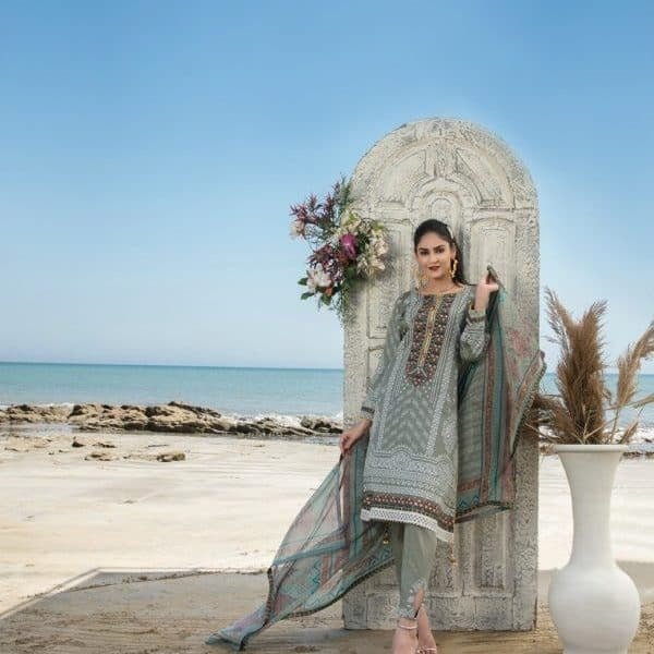 Tawakkal Fabrics 3 Piece Stitched Attractive & Adorable Lawn Suit D-1068