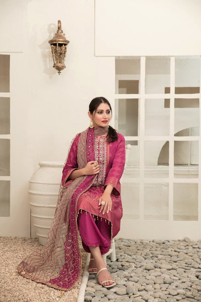 Tawakkal Fabrics 3 Piece Stitched Banarsi Lawn Suit D-1147
