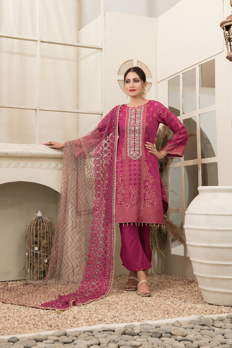 Tawakkal Fabrics 3 Piece Stitched Banarsi Lawn Suit D-1147