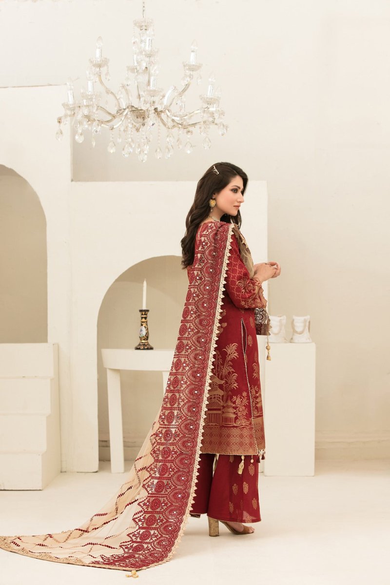 Tawakkal Fabrics 3 Piece Stitched Banarsi Lawn Suit D-1150