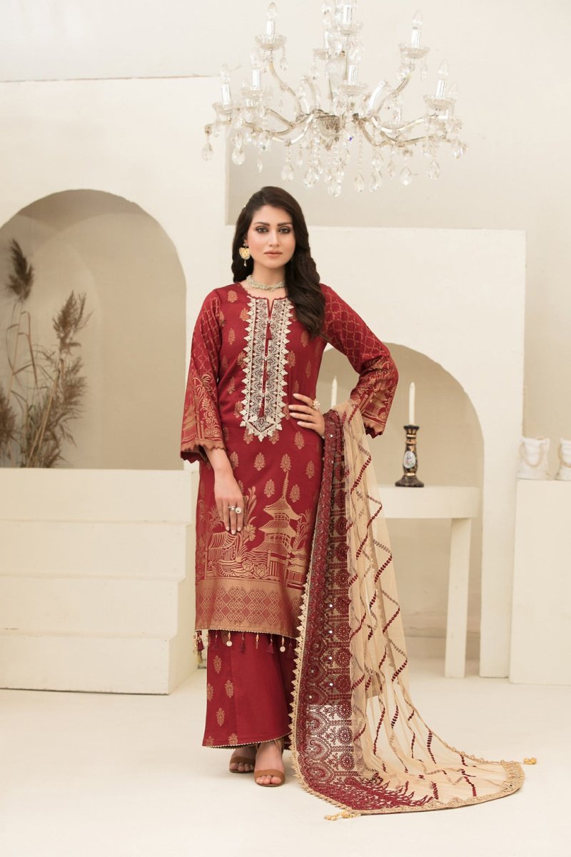 Tawakkal Fabrics 3 Piece Stitched Banarsi Lawn Suit D-1150