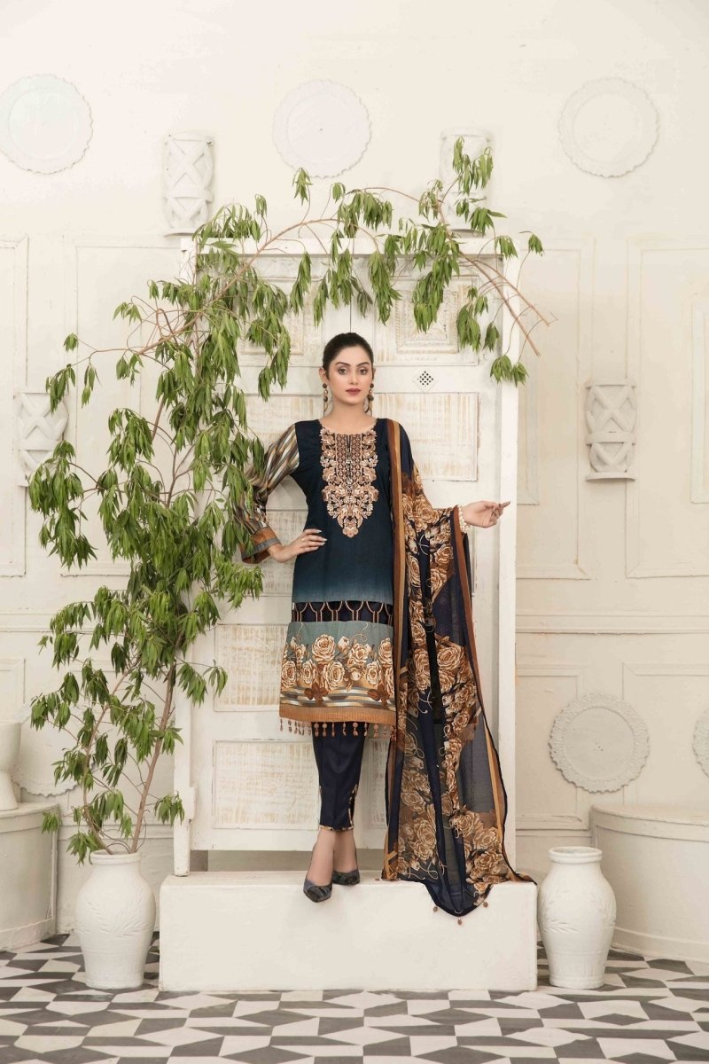 Tawakkal Fabrics 3 Piece Stitched Attractive & Adorable Lawn Suit D-1541-A