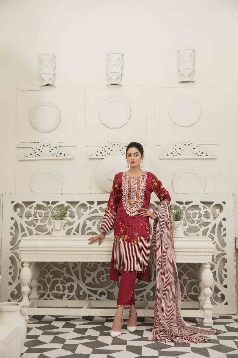 Tawakkal Fabrics 3 Piece Stitched Attractive & Adorable Lawn Suit D-1544-B