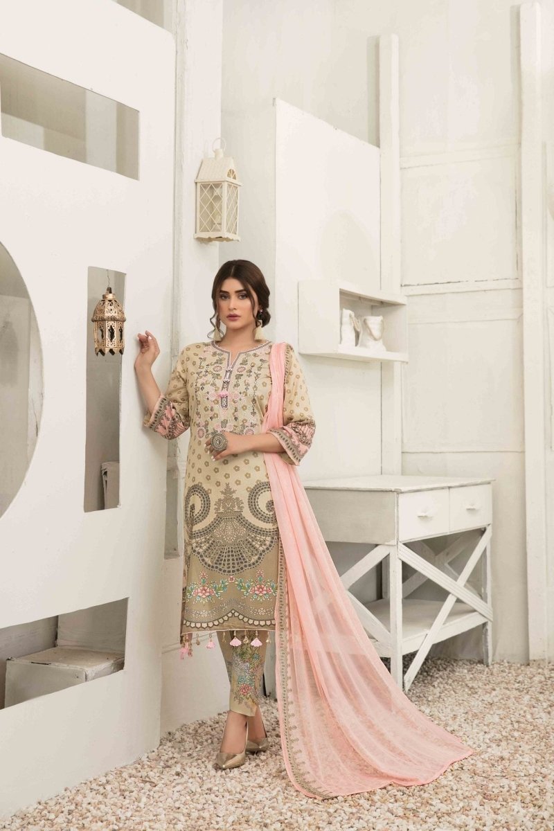Tawakkal Fabrics 3 Piece Stitched Attractive & Adorable Lawn Suit D-1591