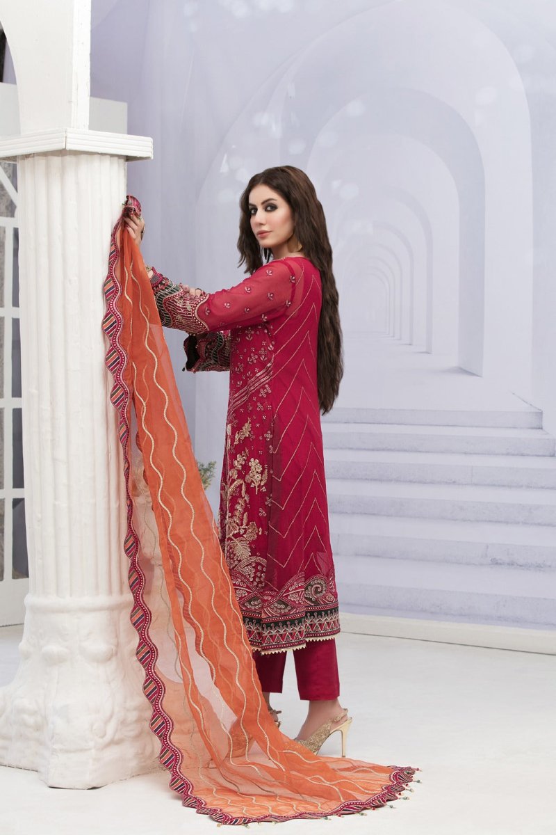 Tawakkal Fabrics 3 Piece Stitched Attractive & Adorable Chiffon Suit D-1652