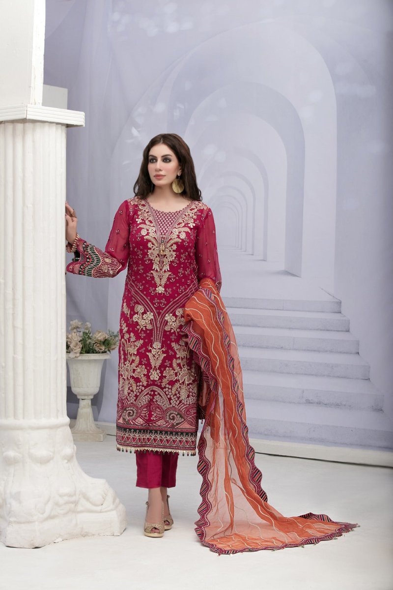 Tawakkal Fabrics 3 Piece Stitched Attractive & Adorable Chiffon Suit D-1652
