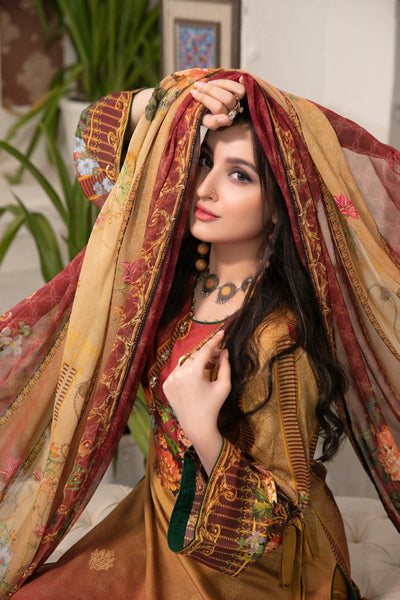 Tawakkal Fabrics 3 Piece Stitched Attractive & Adorable Viscose Suit D-5929 (ii)