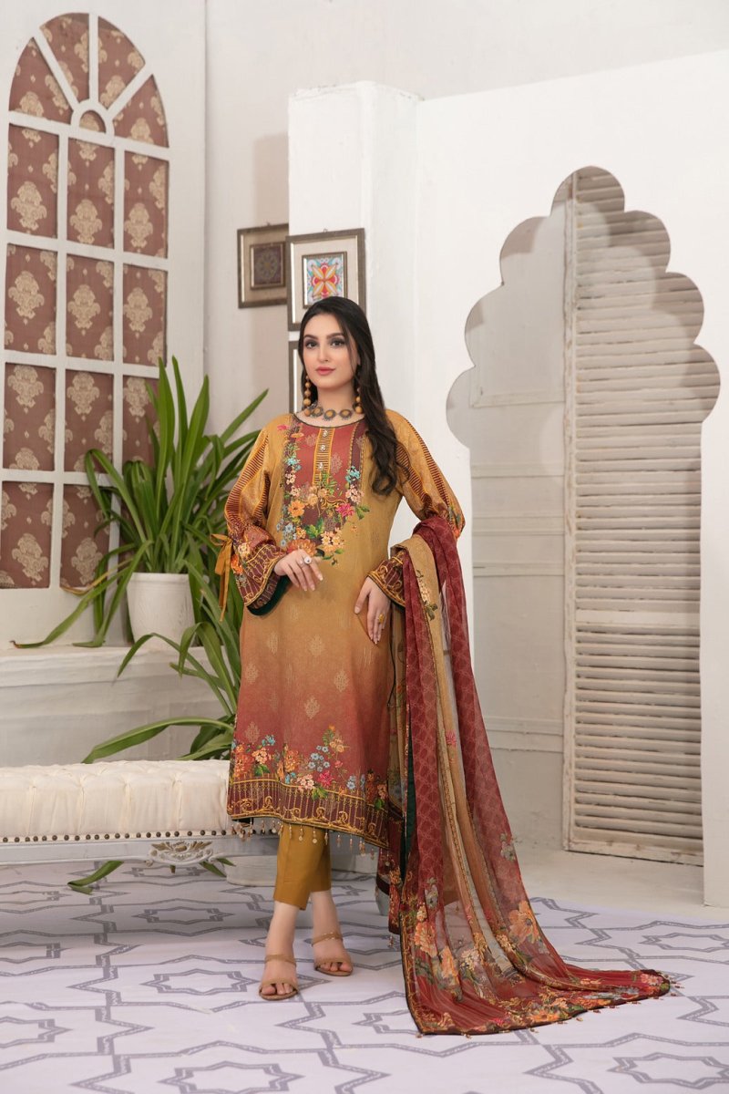Tawakkal Fabrics 3 Piece Stitched Attractive & Adorable Viscose Suit D-5929 (ii)