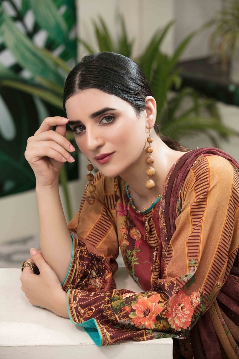 Tawakkal Fabrics 3 Piece Stitched Ufara Banarsi Lawn Suit D-5929