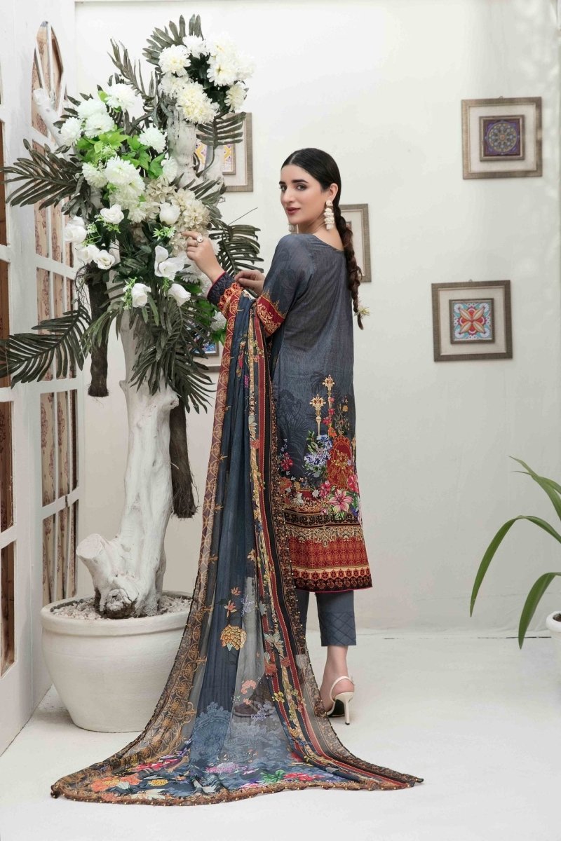 Tawakkal Fabrics 3 Piece Stitched Ufara Banarsi Lawn Suit D-5934