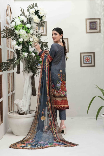 Tawakkal Fabrics 3 Piece Stitched Ufara Banarsi Lawn Suit D-5934