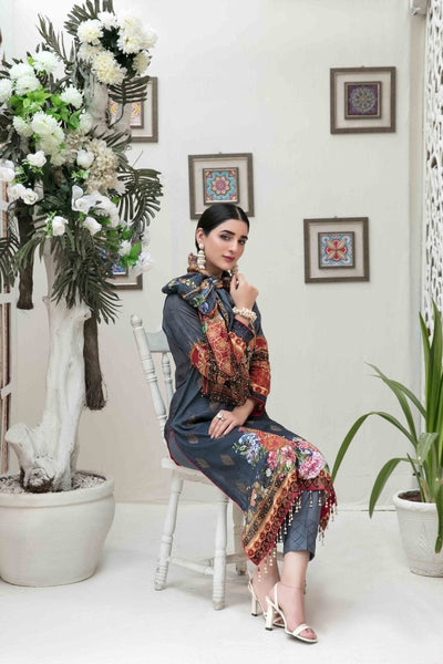 Tawakkal Fabrics 3 Piece Stitched Ufara Banarsi Lawn Suit D-5934