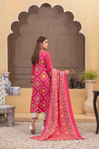 Tawakkal Fabrics 3 Piece Stitched Printed Linen Suit D-6110