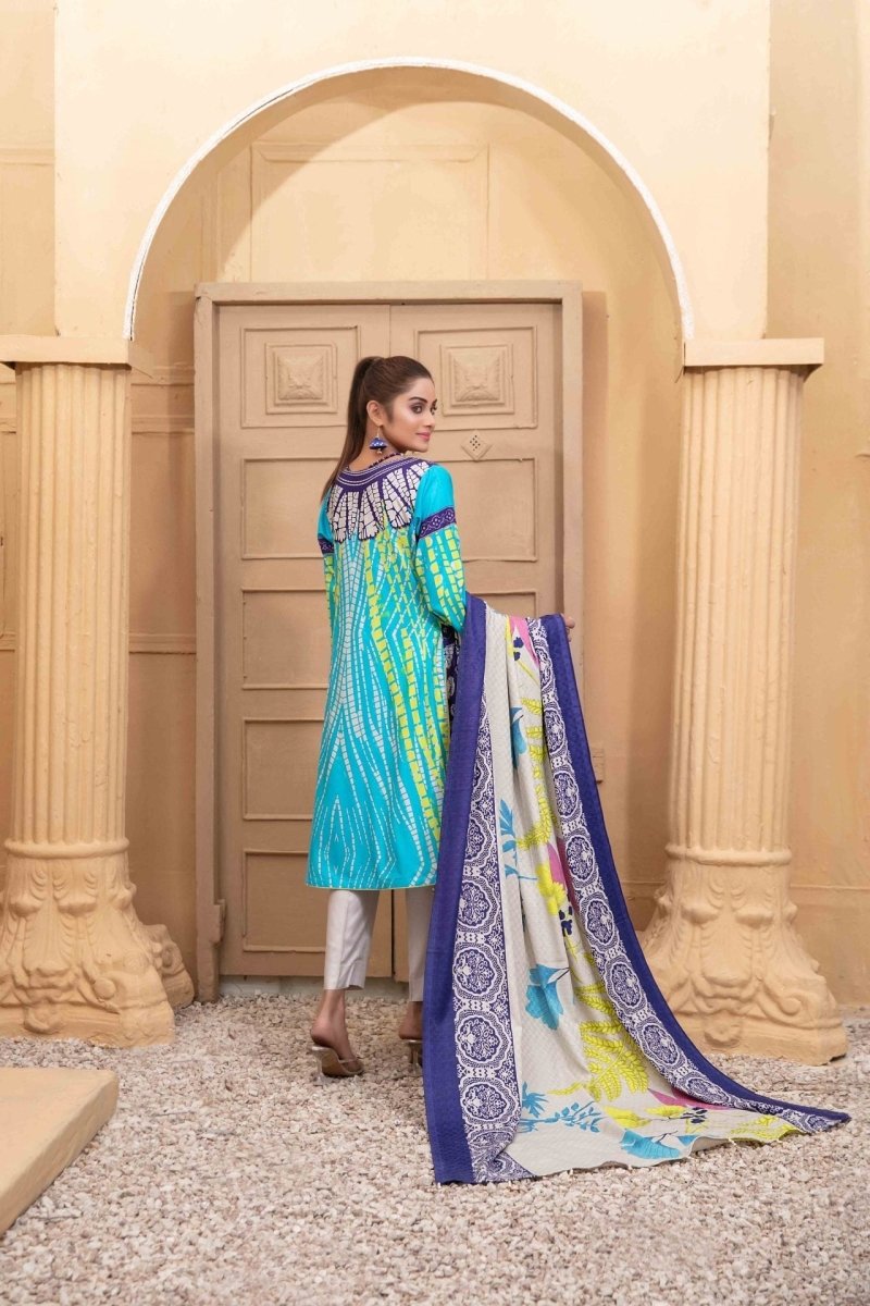 Tawakkal Fabrics 3 Piece Stitched Printed Linen Suit D-6116