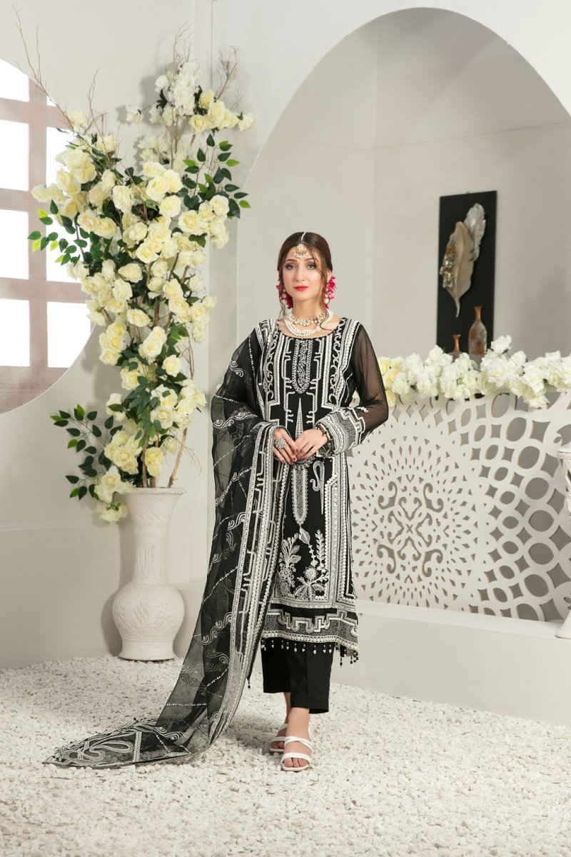 Tawakkal Fabrics 3 Piece Stitched Fancy Heavy Embroidered Suit D-6533