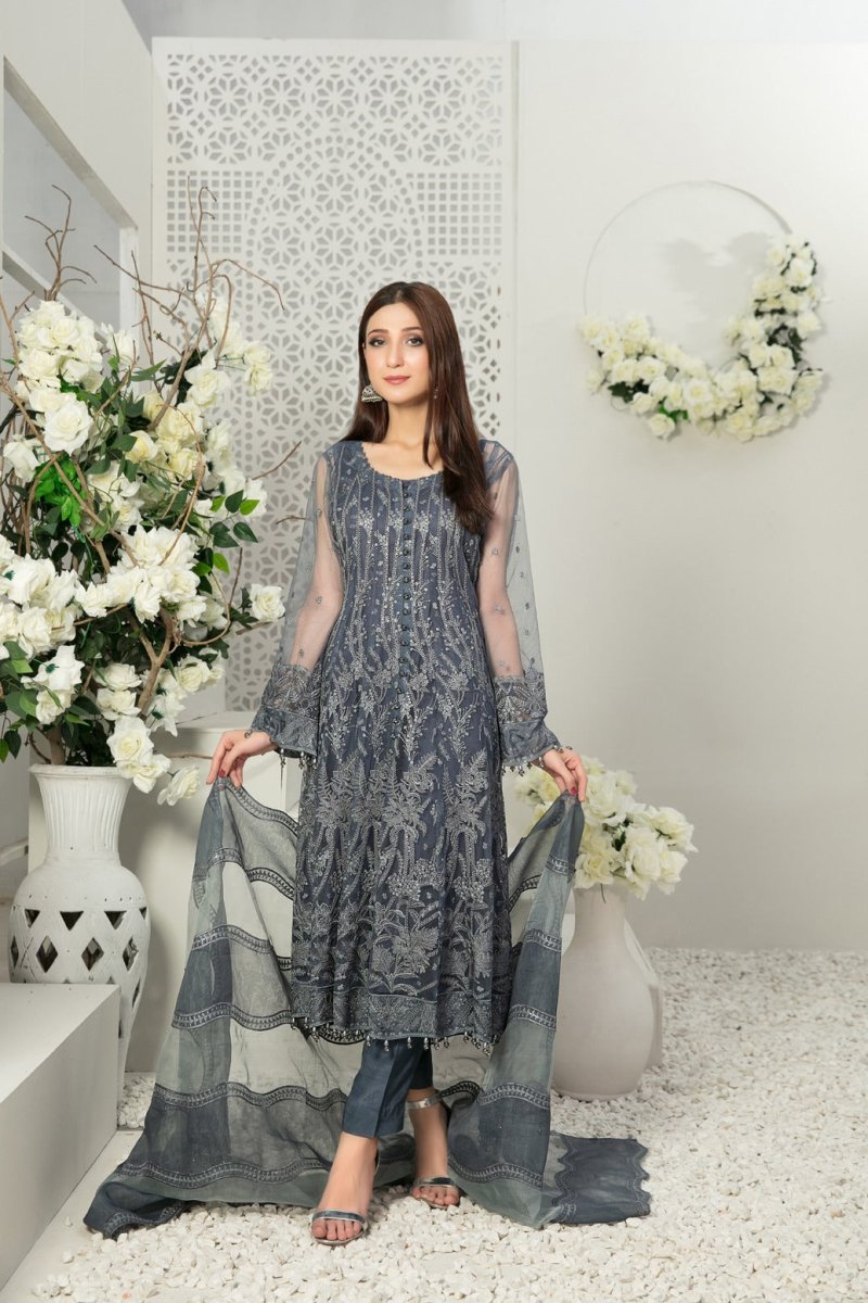 Tawakkal Fabrics 3 Piece Stitched Fancy Heavy Embroidered Suit D-6537